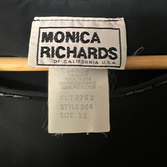 Monica Richards Vintage Elegant Black Layered Dress with Semi-Sheer Sleeves - Picture 8 of 11